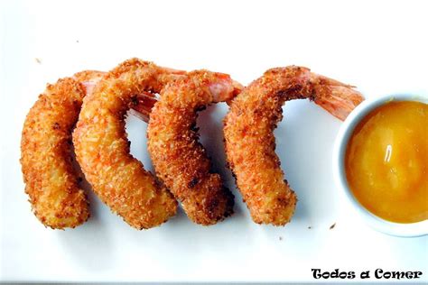 Langostinos rebozados con coco