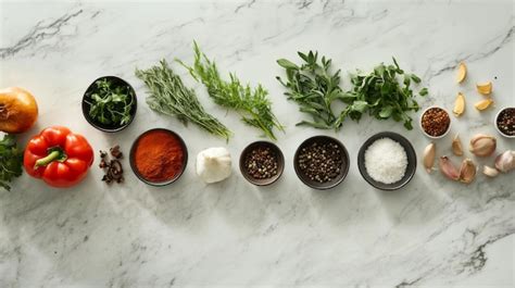 Ingredientes frescos para escabeche: verduras, hierbas, especias