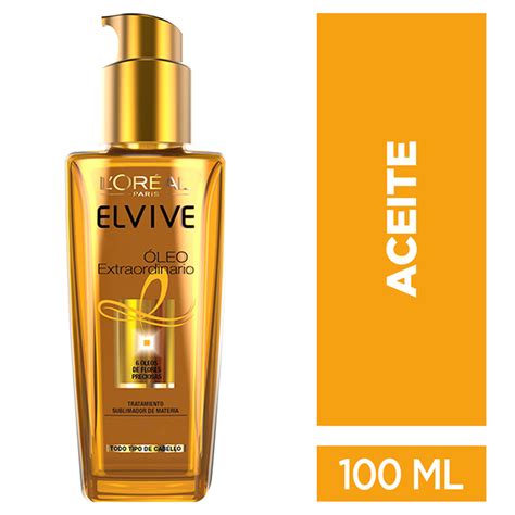 Botella de Aceite Extraordinario Elvive con flores