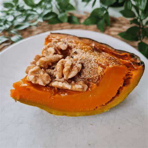 Calabaza asada por la mitad
