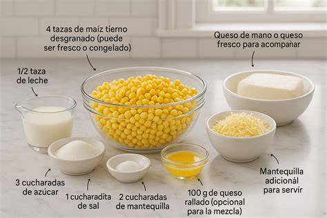 Ingredientes básicos para cachapas