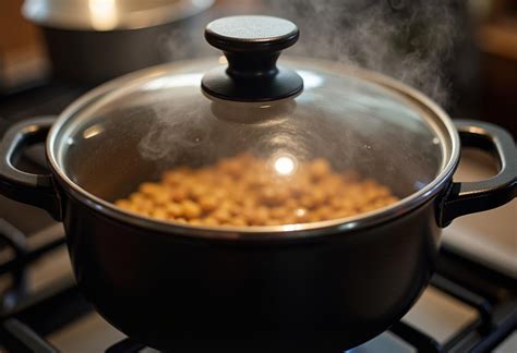 Lentejas cocinándose a fuego lento