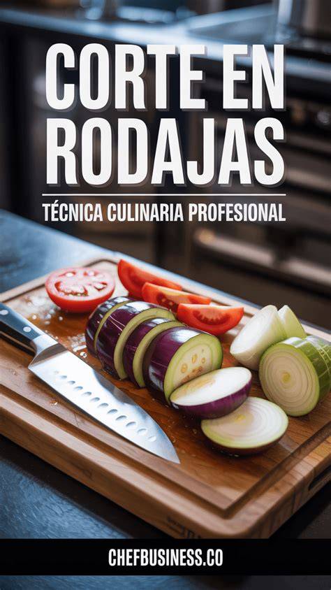 Corte de berenjenas en rodajas uniformes