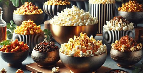 Presentación elegante de palomitas gourmet