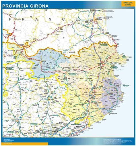 Mapa de la provincia de Girona con sus principales localidades costeras