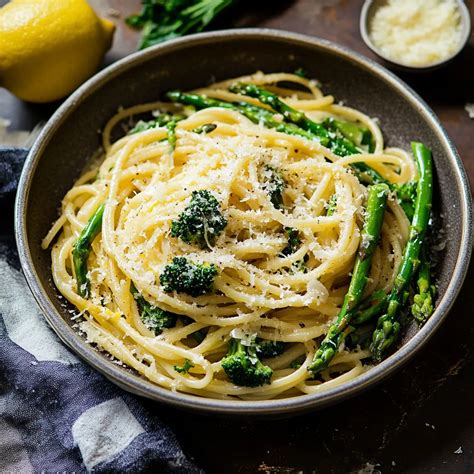 Plato de pasta con brócoli y limón