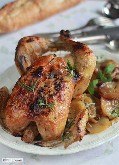 Pollo al horno con hierbas