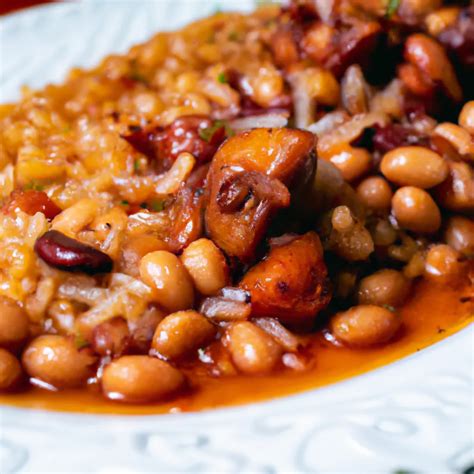 Plato de alubias con arroz y perejil