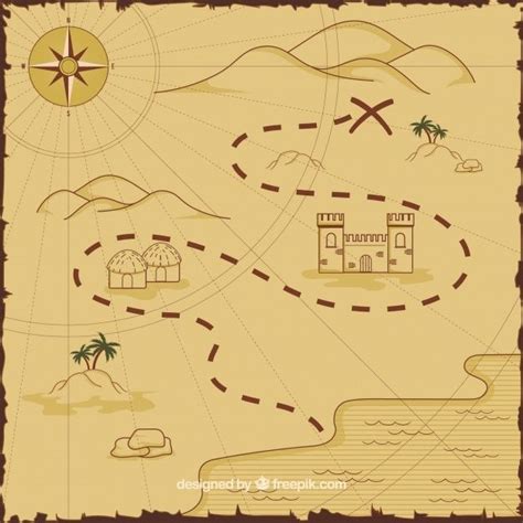 Mapa de Libertalia y la ruta del tesoro de Henry Avery