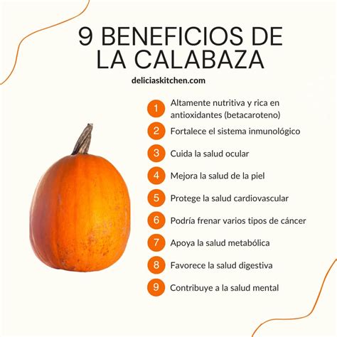 Infografía sobre los beneficios de la calabaza para la salud