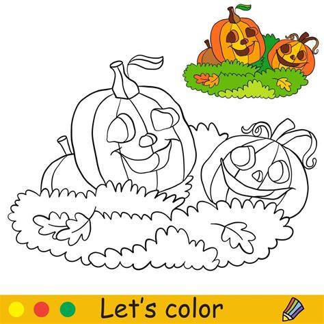 Niños coloreando calabazas de Halloween