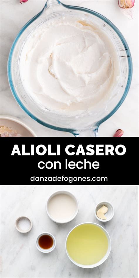 Ingredientes para hacer alioli con leche