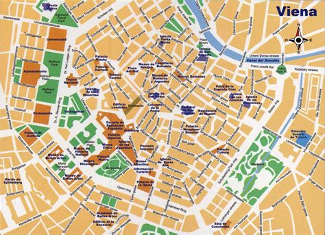 Mapa de Viena con un croissant dibujado