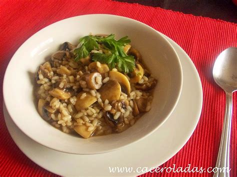 Arroz meloso con champiñones y queso