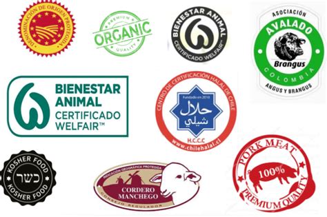 Logotipos de sellos de calidad en productos de jamón