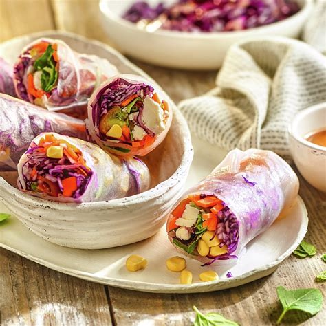 Rollitos de primavera frescos con papel de arroz