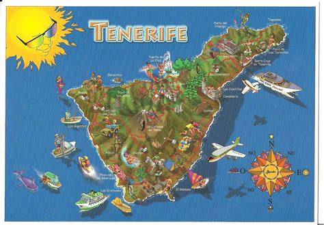 Mapa gastronómico de Tenerife señalando puntos de interés culinario