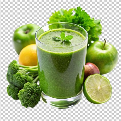 Vaso de batido verde recién preparado con ingredientes naturales