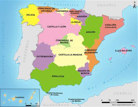 Mapa de las regiones de España con sus gazpachos