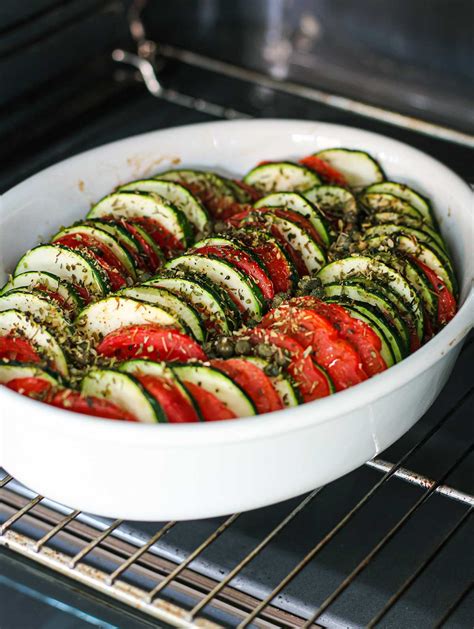 Tian provenzal con calabacín, berenjena y tomate