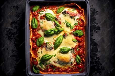 Capas de verduras y mozzarella en una fuente para horno