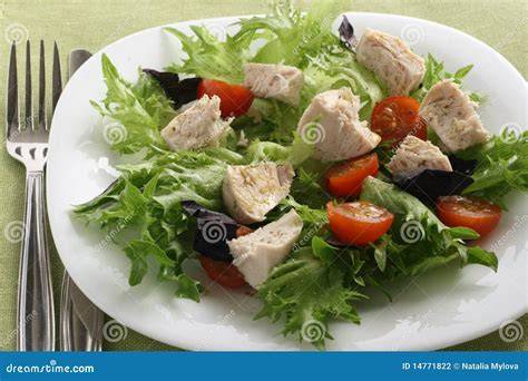 Ensalada de pollo hervido con vegetales