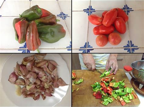 Ingredientes frescos para llampuga con pimientos