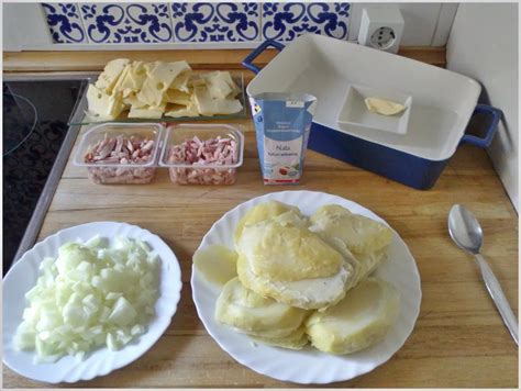 Ingredientes para gratinado de patatas estilo Tartiflette