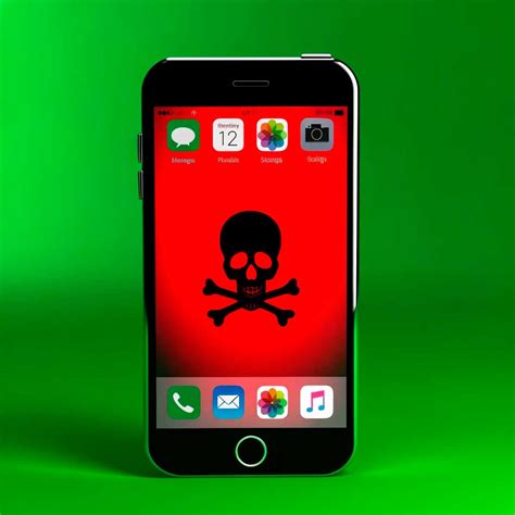 Ilustración de un teléfono móvil siendo hackeado con una advertencia de 