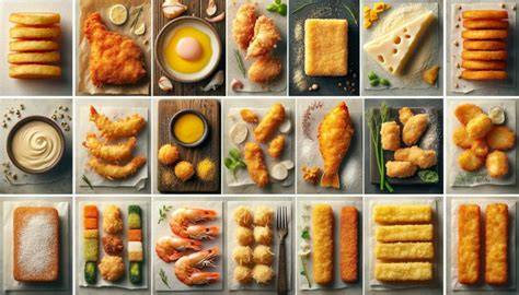 Variedad de alimentos rebozados