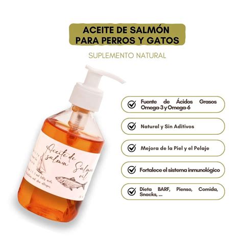 Etiqueta nutricional de aceite de salmón para perros