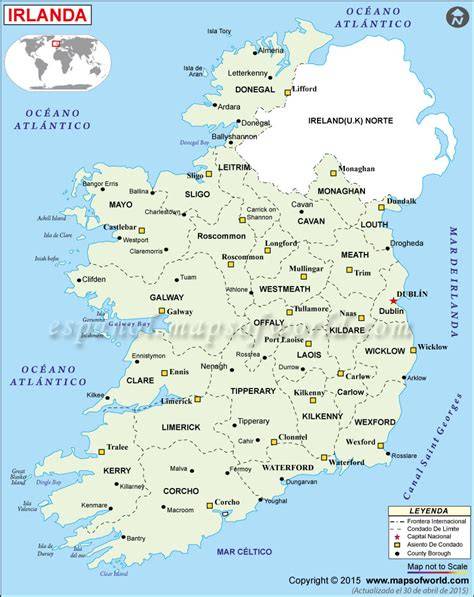 Mapa de Irlanda con iconos de cerveza