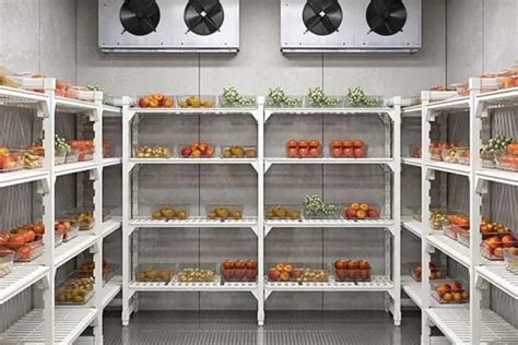 Interior de una cámara de refrigeración para pastelería