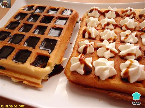 Ingredientes principales de un gofre con chocolate