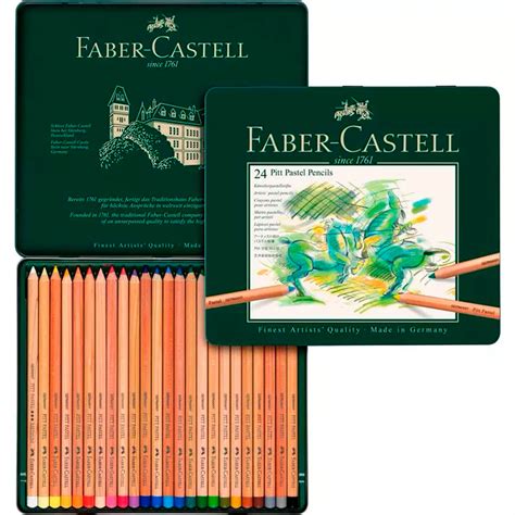 Ilustración de un artista utilizando lápices pastel Faber-Castell Pitt