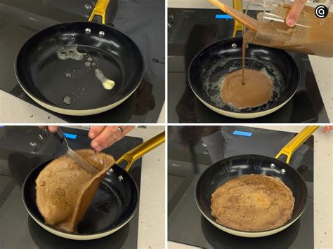Sartén con masa de crepes cocinándose