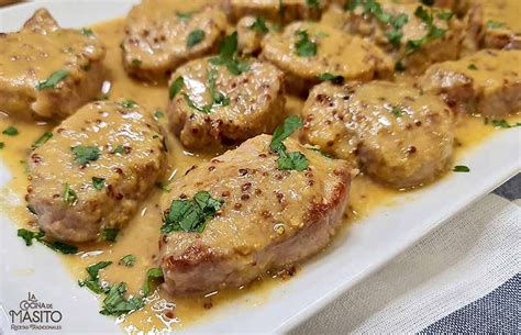 Solomillo de cerdo en salsa de mostaza