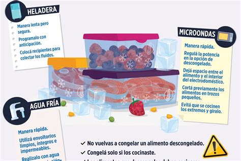 Proceso de descongelación de alimentos en el frigorífico