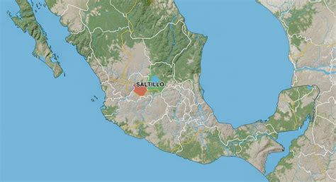 Mapa de Saltillo destacando la ubicación de la panadería