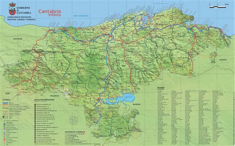 Mapa de Cantabria con la ubicación de sus dulces tradicionales