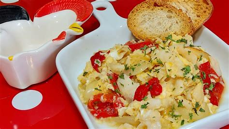 Bacalao desmigado y patatas cocidas