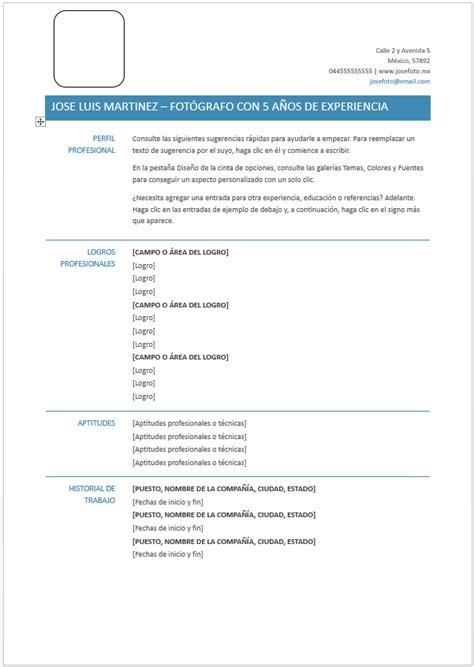 Plantilla de CV funcional