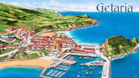 Mapa de Getaria con restaurantes marcados
