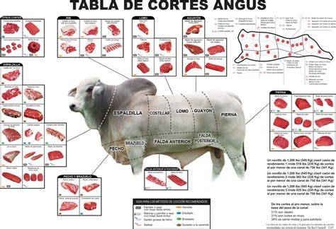 Tabla de cortes de carne utilizados en el catering a la brasa