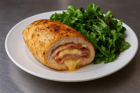 Pechuga de pollo rellena con jamón y queso