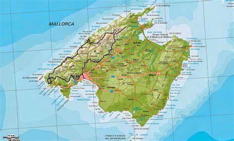 Mapa de la costa noreste de Mallorca con Cala Torta y alrededores