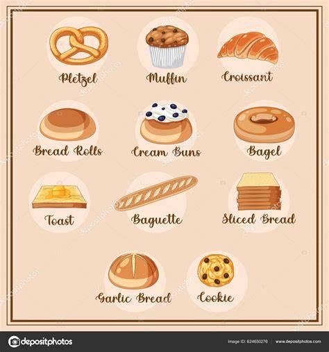 Ilustración de diferentes tipos de pan casero