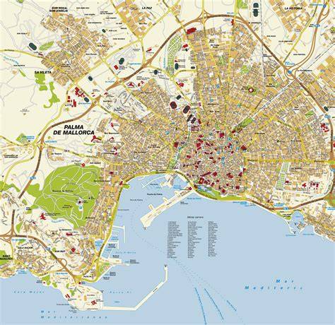 Mapa de Palma con puntos de interés gastronómico