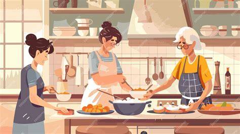 Dibujo o grabado antiguo de personas cocinando en romería con fuego de leña