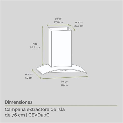 Esquema de campana extractora de isla
